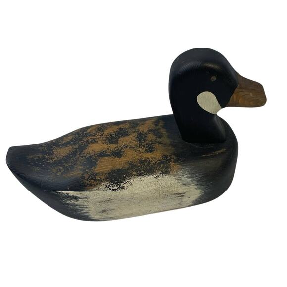 Handmade Hand Painted Country Pleasures Wooden Duck Decoy w Removeable Head - Picture 1 of 7